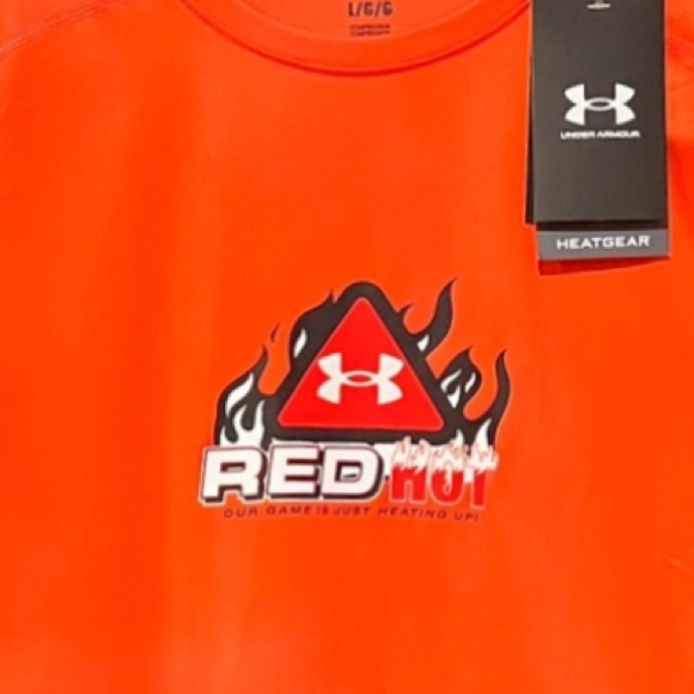 NWT Under Armour Red and Black Athletic Shirt - Picture 4 of 6